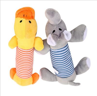 China Stocked Squeak Chew Dog Toys Healthy Dolls Dog Cat Fleece Pet Funny Plush Toys Elephant Duck Pig Fit For All Pets for sale