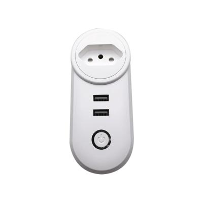 China Wholesale Smart Life Wifi Lonten Outlet Plug Voltage Protector 2USB Wall Safe WiFi Remote Control Type Smart Plug for sale