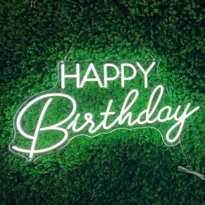 China Wedding Custom Happy Birthday LED Neon Sign Wall Light Party Wedding Store Window Restaurant Decoration for sale