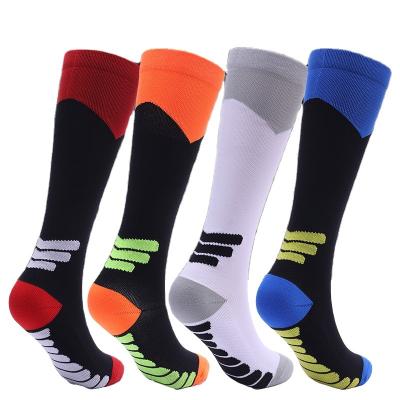 China Hot Sale Viable High Elastic Sport Football Soccer Basketball Compression Athletic Socks For Men for sale