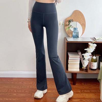 China Antibacterial Women's Bootcut 70% Recycle Polyester Wide Leg Yoga Pants / Big / Small Regular Bootcut Flared Workout Pants Tummy Control for sale