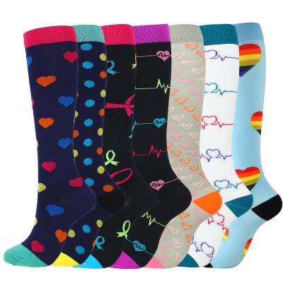 China Viable Colored Nylon Compression Socks 20-30 mmHg Nurse Socks For Women for sale