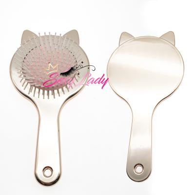 China Hot Selling Fashionable Hair Comb Gold Mirror Hair Accessories Hair Combs Brush Air Cushion Comb for Hair Straightening for sale