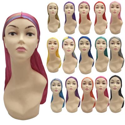 China 100% silk durag head wrap hood custom holographic nature logo laser head durag satin rag head wrap for sale