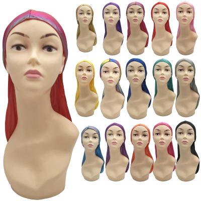 China 100% Holographic Long Tail Laser Durag Wrapping Logo Satin Durag Nature Rag Custom Head Silk Hood Head Wrap for sale