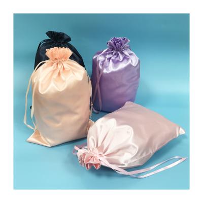 China Purchasing Customized Silk Satin Drawstring Rose Satin Bag With Logo Silk Customize Wicks Package Bag for sale