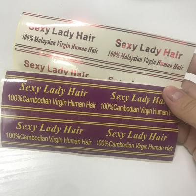 China High Quality Waterproof Hair Extension Labels , Adhesive Hair Bundle Labels For Hair Products for sale