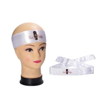 China Fashion Custom Logo Headband Silk Satin Hair Edge Wrap Head Wrap For Women for sale