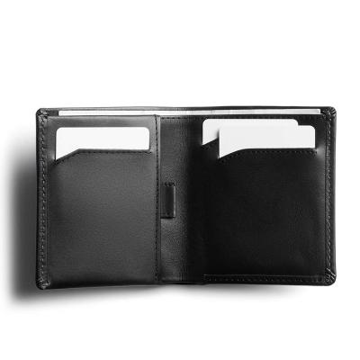 China Wholesale Custom Made RFID LOGO Thin Minimalist Bifold Men's Rfid Wallet Blocking OEM Genuine Leather Thin Wallets Carteira Billetera for sale