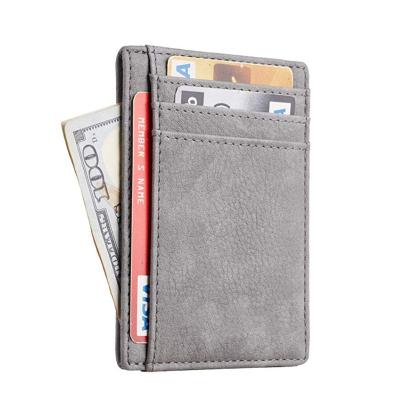 China Fashion Luxury High Quality Logo Rfid Blocking Leather Mini Card Holder Credit Card Holder Custom Leather Wallet For Man Card Bag for sale