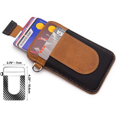 China 2021 Fashion Amazon Hot Selling Custom Logo Mens Leather Card Holder Wallet Rfid Card Holders for sale