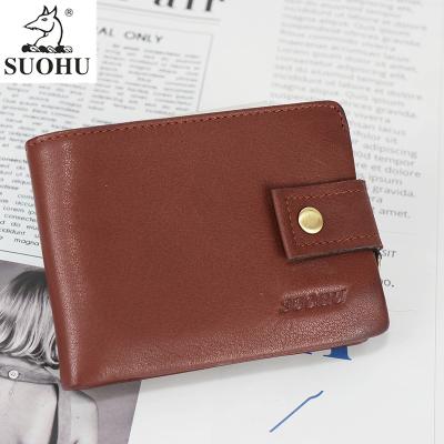 China SUOHU High Quality RFID Wallet Short Billetera De Hombre Leather Card Holder Genuine Leather Wallet for sale