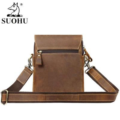 China 2021 Vintage Products Trending Men's Cross - Body Shoulder Bag Crazy Horse Leather Luxury Business Casual Messenger Bags For Men for sale