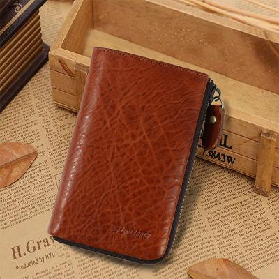 China Vintage SUOHU Genuine Leather Waterproof Rfid Blocking Keyless Key Case FOB Bag Protector Car Key Signal Blocker Pouch for sale