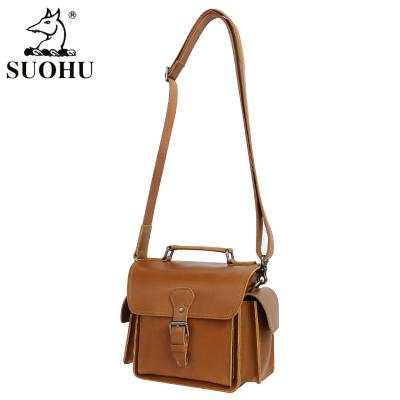 China Fashionable Durable New Arrival Unisex Camera / Video Bags Custom Logo Crazy Horse Leather Camera Bag Backpack Camera Shoulder Bag for sale