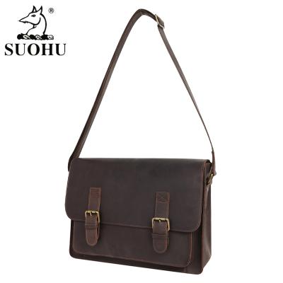 China SUOHU Business New Arrival Ladies Luxury Cross - Custom Logo Women Crazy Horse Leather Briefcase Body Shoulder Bag for sale