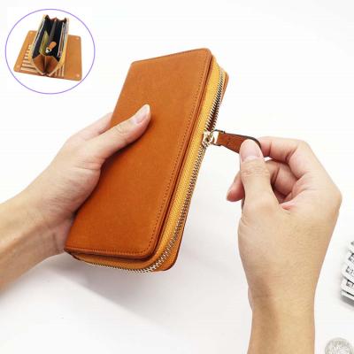 China Luxury Genuine Leather Fashion Ladies Clutch Long Wallet Men Casual Rfid Designer Slim Card Holder For Women Customized Purse for sale