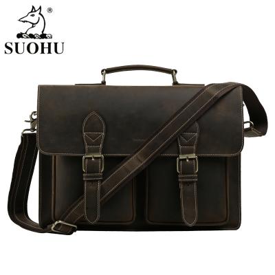 China Wholesale Fashion Classic Office Bags For Men New Design Briefcase And Traveling Bags Genuine Leather Handbag for sale