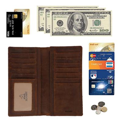 China Wholesale Crazy Horse RFID SUOHU Wallet Multifunctional Leather Casual Men's Card Holder Slim Wallet for sale