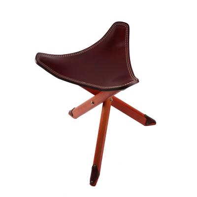 China SUOHU Foldable In Stock OEM High Quality Foldable Fishing Beach Sneak Triangle Stools Genuine Leather Chair for sale