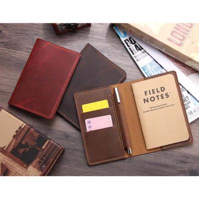 China Travel Leather Journal Vintage Hardcover Book Crazy Horse Planner Leather Refillable Enrollment Notebook for sale