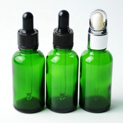 China Personal Care 30ml Green Essential Oil Dropper Spray Glass Bottle for sale