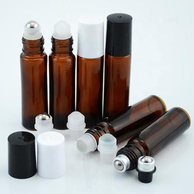 China 10ml Amber Perfume Roll On Glass Personal Care Bottles for sale