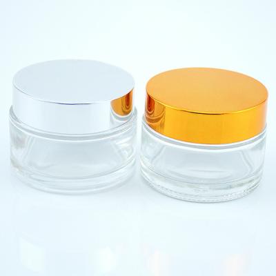 China 10g 15g 30g 50g 80g 100g Clear Face Cream Cosmetic Jar Cosmetic Container Aluminum Lid Ring Pull for sale