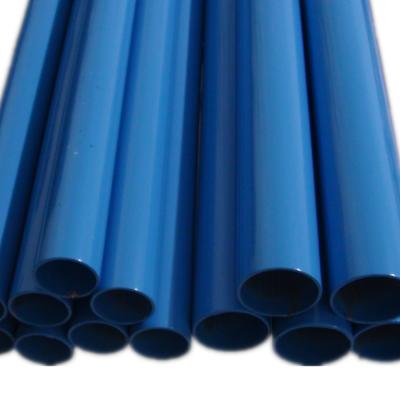 China Decorations 25 mm Blue Powder Coating Aluminum Tube Profile Process for sale