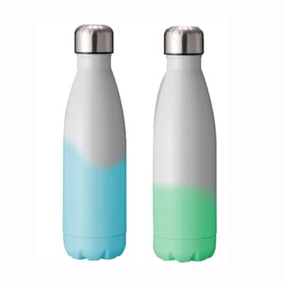 China Durable Single Wall Stainless Steel Discoloration Sports Bottle Chameleon Cold Water Bottle for sale