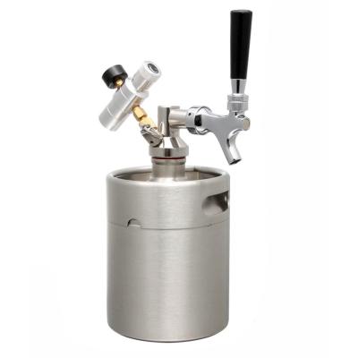 China Stainless Steel Mini Keg Pressurized Beer Growler for Craft Dispenser System with 2L/3.6L/5L/8L CO2 Regulator for sale