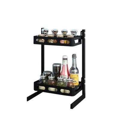 China Countertop Storage Kitchen Seasoning Rack Rack Spice Rack Organizer 3 Tier Aluminum Standing Shelf Shelf Organizer for sale