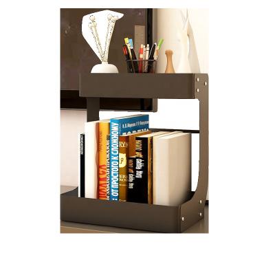 China Universal Metal Sustainable Stylish Desk Shelf Storage Standing Rack For Kitchen Bathroom And Bedroom Countertops for sale