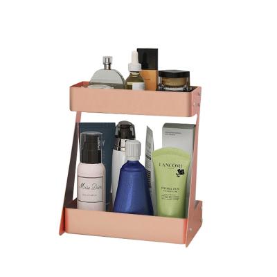 China Desktop Cosmetic Organizer Countertop Storage Rack 2 Tiers Sustainable Stand Bathroom for sale