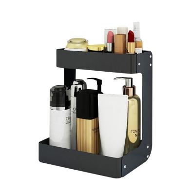 China Hot Sale Amazon Countertops Metal Perfume Organizer Cosmetic Holder 2 Tier Viable Bathroom Desktop Storage Rack for Kitchen for sale