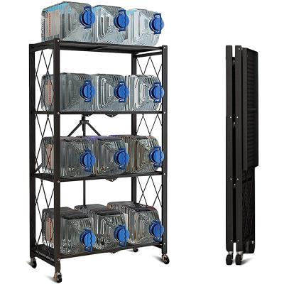 China Corrosion Protection 4 Tier Wire Shelving Storage Metal Shelving Units Heavy Duty Height Adjustable Garage Shelving With Wheels for sale