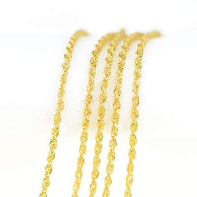 China Pure Temperament CLASSIC Promotional Classic Rope Necklace Chains 18k Plated Jewelry Making Gold Chain for sale