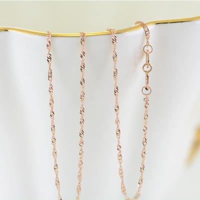 China Factory Supply CLASSIC Diy Jewelry 18k Tarnish Free Water Wave Design Simplicity Gold Chain Singapore Chain for sale