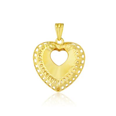 China Classic Style Elegant And Fashionable Heart Solid 18k Gold Pendant For Party Wedding for sale