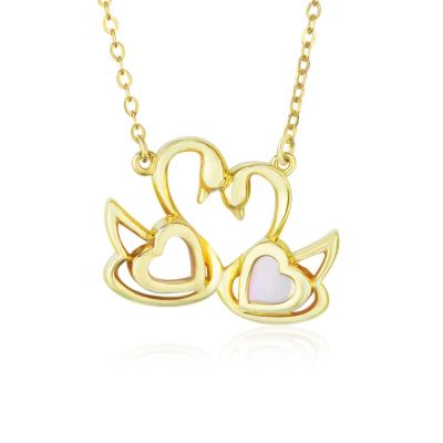 China CLASSIC High Quality Check Heart Rose Plated Necklace Luxury Swan Pattern Design Gold Tasty Necklaces for sale