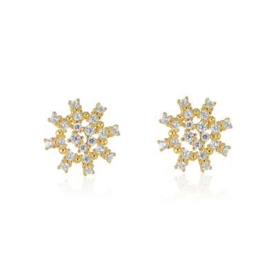 China FASHIONABLE texture temperament 18k circle flower design gold light luxury luxury solid plated earrings for sale