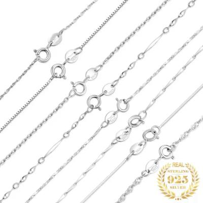 China Silver Silver Necklace 925 Chain Figaro Neck Chain Twisted Chain 925 Sterling Silver for sale