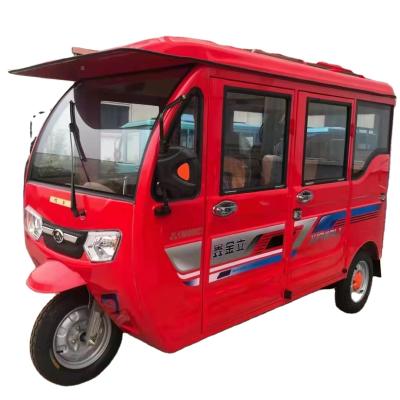 China Factory Direct Selling 3 Wheel Disc 5 Seats Passenger Adult Cheapest Closed Electric Solar Tricycle for sale