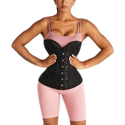 China Breathable Women Bustier Gain Floral Corset Fabric Top Plus Size Satin Waist Cincher Overbust Bustiers for sale