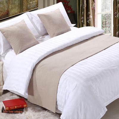 China Canvas Material Type Twin Queen Solid Color Nondisposable Cotton Bed Scarf Plain Full King Hotel Bed Runner for sale