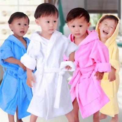 China Breathable Kids Bathrobe Set 100% Cotton Terry Hooded Bathrobe Baby Cotton Bathrobe for sale