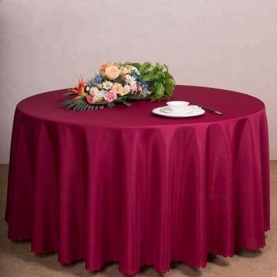 China Large Supply Waterproof Polyester Cotton Plain Poly Satin Table Cloth With Customize Pattern for sale