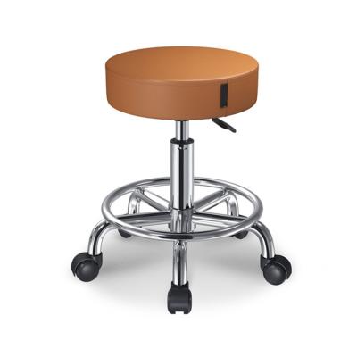 China Hot Sale Modern Cheap Price High Silver Bar Stool Chair 360 Degree Rotating Casters Swivel Stool Salon Barber Chair In Barber Boarding And Handling for sale