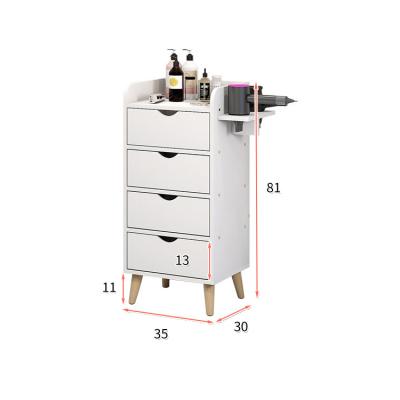 China Hot-selling modern fashion shelf hairdresser cheap multi functional wood cabinet with hair dryer rack beauty salon hair store for sale