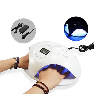 China Smart Two Hand LED Lamp Nail Dryer UV Nail Lamp Induction Led Lamp Two Hands Built-in Fan Lamp Nail Baking Dryer for sale